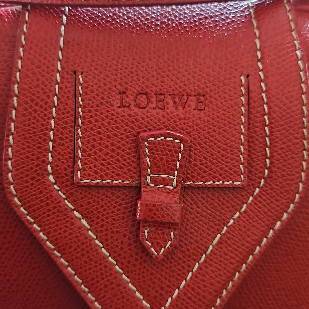 Loewe Red Leather Satchel with Gold Hardware - Picture 5 of 9